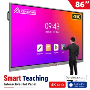 KINGONE Price 65 75 86 100 Inch LCD Digital Display Infrared AI Classroom Interactive Smart Board Touch Screen Whiteboard