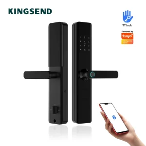 KINGSEND SmartLock WiFi for Aluminum Alloy & Steel Door Lock with Fingerprint Recognition Tuya App Control Passcode & Code