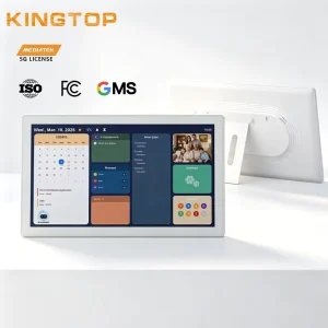 KINGTOP 15.6 Inch Touch Screen Smart Calendar with AI Voice Assistant Wi Fi Video & MP3 for Elderly Wall Mounted Digital Planner