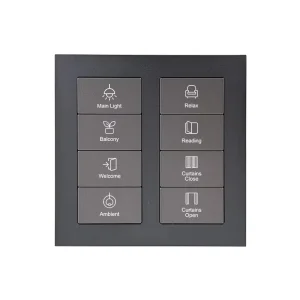 KNX Smart Light Switch Panel 86mm EU Back Box Installation Hotel Guest Room Light Curtain Controller Home Automation System