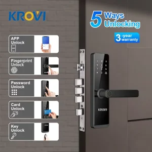 KROVI F03 OEM/ODM Apartment Security Door Lock Wooden Anti-theft Ttlock Smart Lock for Apartment and Home Security