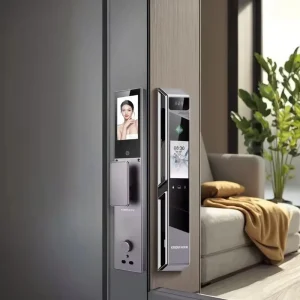 KROVI JDRM01 3D Face Recognition Smart Lock Remote Wi Fi CNC Carved Cat Eye Camera Cerradura Inteligente Wood Door Smart Locks