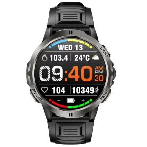 KT92 Digital Smartwatch for Men with 1100mAh Battery 1.7 Inch Screen Built in Compass LED Flashlight IPX8 3ATM Water Resistance