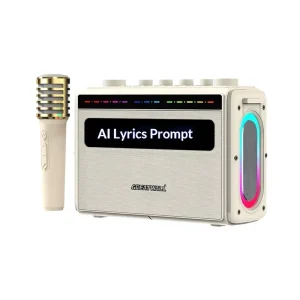 Karaoke Machine Mini KTV Portable RGB LED for 5.3 20W Lithium Battery AI Smart Lyric Display Outdoor Karaoke Speaker Set