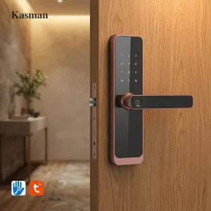 Kasman SOURCE PRICE Wooden Door Lock Intelligent Digital Electronic Fingerprint Password Aluminum Alloy Keyless Smart Door Lock