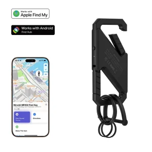Keychain Tracker Tag Smart Anti-lost KeyChain Tag Carabiner Key Tracking Tag Zinc Alloy Dual Locator for Travel
