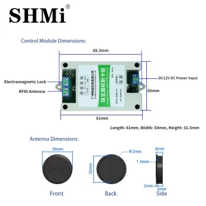 Keyless Card Swiping Security System Electric Control Lock with 2000 Users 125KHz for Jewelry Display Cabinet Flip Door
