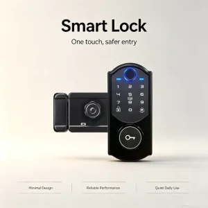 Keyless Entry Smart Door Lock Biometric Fingerprint RFID Card Digital Electronic Smart Lock for Home Apartment Security Access