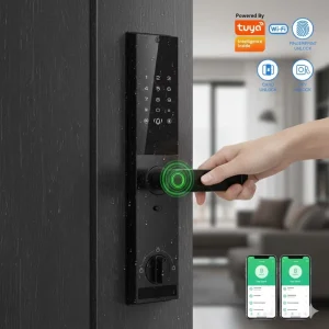 Keyless Entry Smart Fingerprint Door Lock Tuya App for Waterproof Digital Password Handle Aluminum Door Cloud Storage
