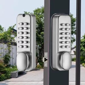 Keyless Outdoor Push Button Mechanical Code Lock Waterproof Digital Password Combination Zinc Alloy Steel Door Cloud App Support