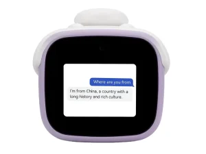 Kids Smart AI Educational Toy Alarm Clock Mini Learning Machine Multilingual Voice Control Interactive White Noise