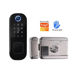 Kingsend KSD609 Intelligent Electronic Digital Fingerprint Security Lock Tuya APP Outdoor Remote WiFi Aluminium Alloy Wood Door