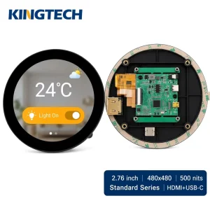 Kingtech 2.76inch 480*480 500nit 10 Point Capacitive Touch Open Frame Raspberry Pi Windows Smart Home IPS Touch Screen Display