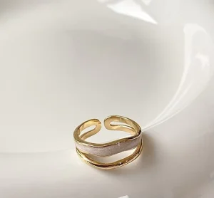 Korean Design Gold Plated Brass Ring Luxury Fashion Accessible Smart Fine Jewelry Heart Shape Trendy Women’s Anniversary Daily