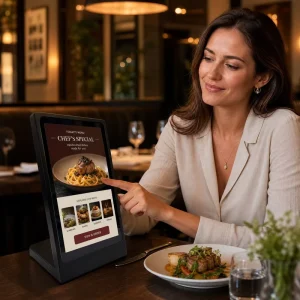 L Shape 10.1 15.6Inch Super Slim Restaurant Table Advertising Interactive Touch Display Table Top Digital Signage
