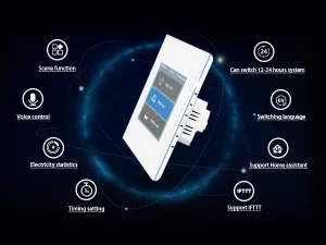 L8 LCD Panel Touch Tuya Wifi Zigbee 1 2 3 Gang Curtain Smart Wall Light Switch Work With Smart Life Alexa Google Home