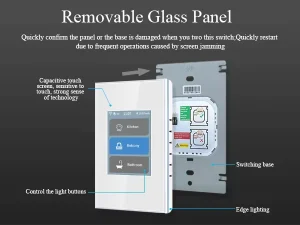 L8 LCD Panel Touch Tuya Wifi Zigbee 1 2 3 Gang Curtain Wall Light Switch Work With Smart Life Alexa Google Home