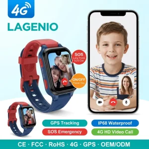 LAGENIO 4G AI Kid Smartwatch 1.78 AMOLED GPS LBS WIFI Location SOS Emergency Call HD Video Call Class Mode Smart Watch for Kids