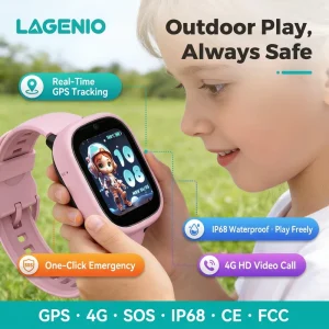 LAGENIO K3 4G Smart Watch SIM Card 1.7inch GPS+LBS+WIFI Positioning Class Mode HD Video Call IP68 CE FCC RoHS Kids Smart Watch