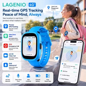 LAGENIO K3 IP68 Kids Smart Watch GPS LBS WIFI A GPS Tracker 4G Sim Card Android SOS Class Mode Smart Watch for Kids