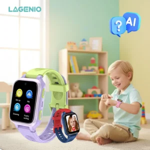 LAGENIO Ultra thin 4G AI Kids Smart Watch 5MP Camera Waterproof IP68 GPS+LBS+WIFI+A GPS Video Call SOS Smart Watch for Children
