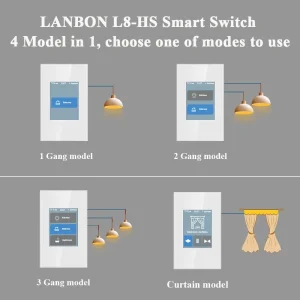 LANBON L8 LCD Panel Touch Smart Switch Tuya Wifi Zigbee 1 2 3 Gang Wall Light Switch Work With Smart Life Alexa Google Home