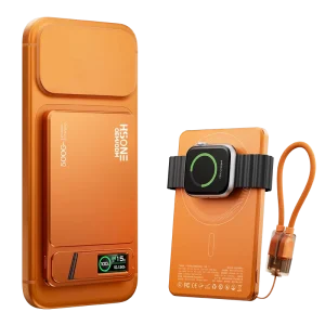 LC1C2 N52 13N 3in1 Wireless Magnetic Power Bank 5000/10000mAh Slim Aluminum 20W PD With Lanyard & Stand CE FCC 3C