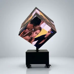 LED 6-Sided Rotating Rubik’s Cube Screen P2 Smart App Control Kinetic 6-Sided LED Retail Advertising Exhibition Hall Hotel Lobby