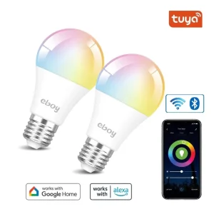 App-Controlled Household LED Bulb, 9W WiFi Bulb, E27/B22 A60, 100–240V, Remote-Controlled Dimmable LED Smart Bulb