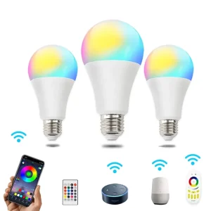 Smart LED Bulb A60 5W/10W RGBW Full-Color Changing, with WiFi and Voice Control, Compatible with Alexa and Google Home, for Living Room Lighting