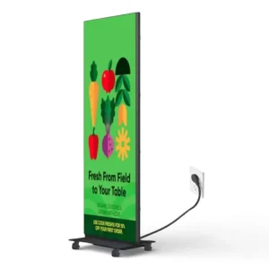 LED Display Poster Screen Indoor Outdoor Vertical Movable Foldable Floor Standing AL 876 Exhibition