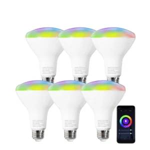 Smart LED Light Bulb, Aluminum, E26 Base, AC-Powered, App and WiFi