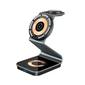 LED HD Desk Lamp Wireless Charger 15W 3-in-1 Folding Mobile Phone Universal Adapter