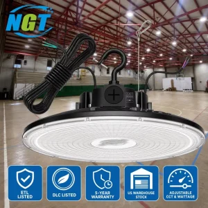 LED Highbay Light Super Bright 120W 150W 200W 240W 300W CCT Wattage Selectable UFO LED Warehouse Garage High Bay Lights