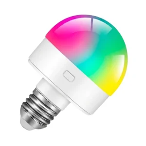 LED Smart Rechargeable Light Bulb with Remote Control, Optional RGB Colors, Dimmable, E12/E14/E27 Bases, 2-Year Warranty