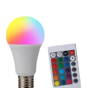 Smart LED Light Bulb, Dimmable, RGB E27 Color-Changing, 2700K–6500K, Remote Control, RGBCCT LED Bulb