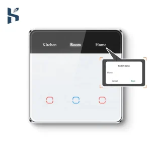 LED Screen Display Name WiFi Remote Control Wall Switch Tuya Smart Home Device Glass Touch Light Switch Supports Alexa Google