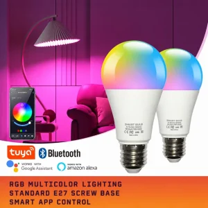 LED Smart Light Bulb E27 Screw Mouth Modern White Mobile Control RGBCW Atmosphere Dimming A19 Ball Bubble Graffiti Room