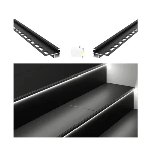 LED Stair Step Light Aluminum Profile For Tiles 9mm/11mm Edge Fit 12mm LED Strip Linear Lighting For Staircase