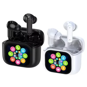 LED Touch Screen AI Translation ANC Wireless Earphones TWS Noise Cancelling Earbud V5.3 Support APP Long Battery Life HiFi