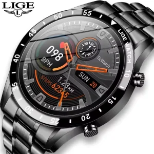 LIGE BW0189 Business Fashion Smart Watches Mens Full Touch Screen Sports Fitness Watch IP67 Waterproof Smartwatch Men Wrist