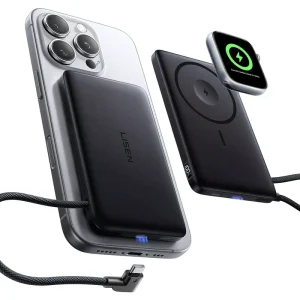 LISEN Magnetic Wireless Charger 10000mAh Power Bank Slim Portable External Battery for Car Travel Emergency Phone Charging