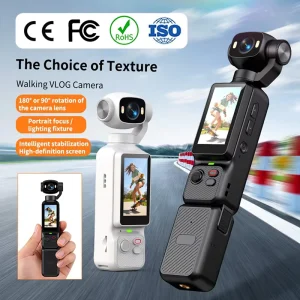 LK033 4K 1080P Anti shake Pocket Action Camera with Charging Dock Hand Grip Portrait Focus Rotatable Flip Screen Vlog Sports Cam