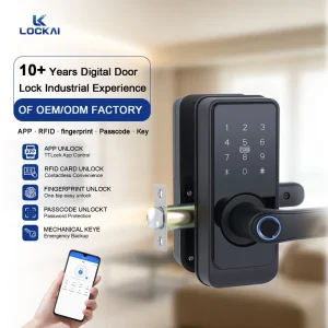 LOCKAI F6 Tuya Smart Aluminum Door Lock with Wi Fi Card & Password Unlock for Home Hotel & Apartment