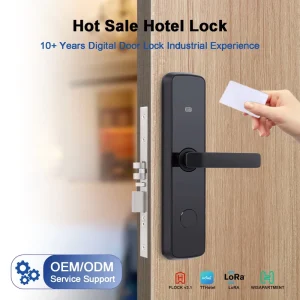 LOCKAI K8 Smart Hotel Door Lock with Key Card (including RFID) SDK Enabled Cloud Compatible Via Aluminum Wood Sliding Doors