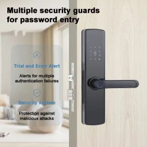LOCKAI P5 Aluminium Alloy Smart Lock for Wood Door with Fingerprint Card Password Key Unlock Wi Fi & Cloud Storage
