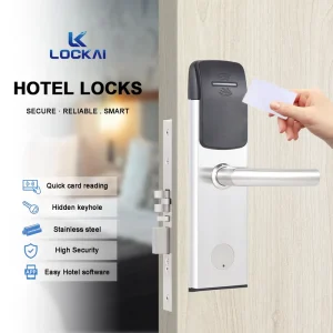 LOCKAI Smart Locks-304 Stainless Steel Wood Door Compatible Card/Key/App Control for Enabled