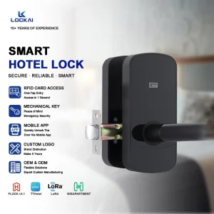 LOCKAI Y3 Tuya Smart Wood Door Lock with RFID Card Key Password SDK & for Cloud Storage