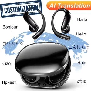 LOGO Customization AI Real Time Translation Ear Hook Wireless Earbuds Multi Language Two Way Translator Earphones