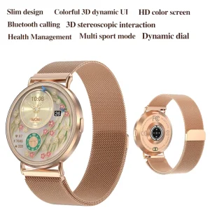Ladies Smart Watch 1.32AMOLED Display Ultra Thin Design Low Power Consumption BT Calling Health Fitness Tracker Smart Watch